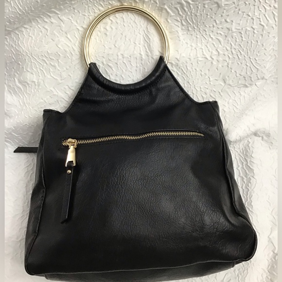 INC Dual Ring Handle Purse Clutch Faux Leather - Picture 5 of 15